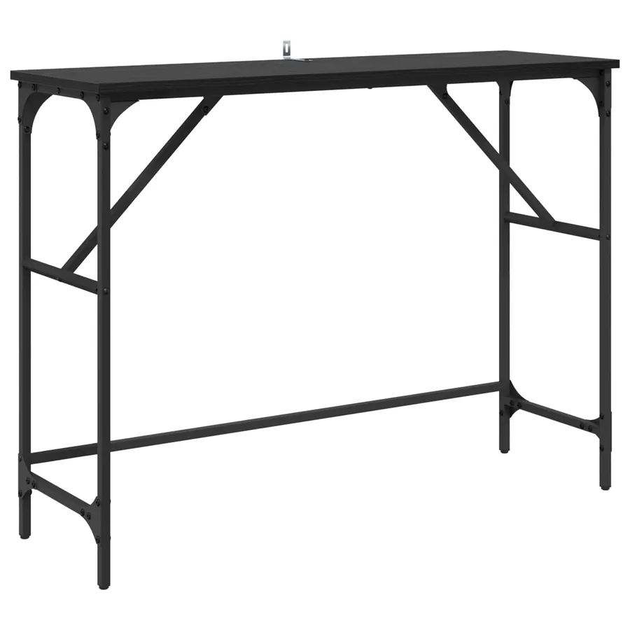 Table console Chêne noir 100 x 32 x 75 cm Bois d'ingénierie - 2