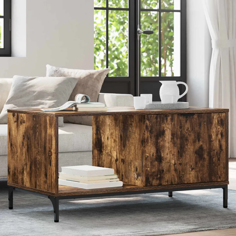 Table basse Chêne fumé 90 x 49 x 46 cm Bois d'ingénierie
