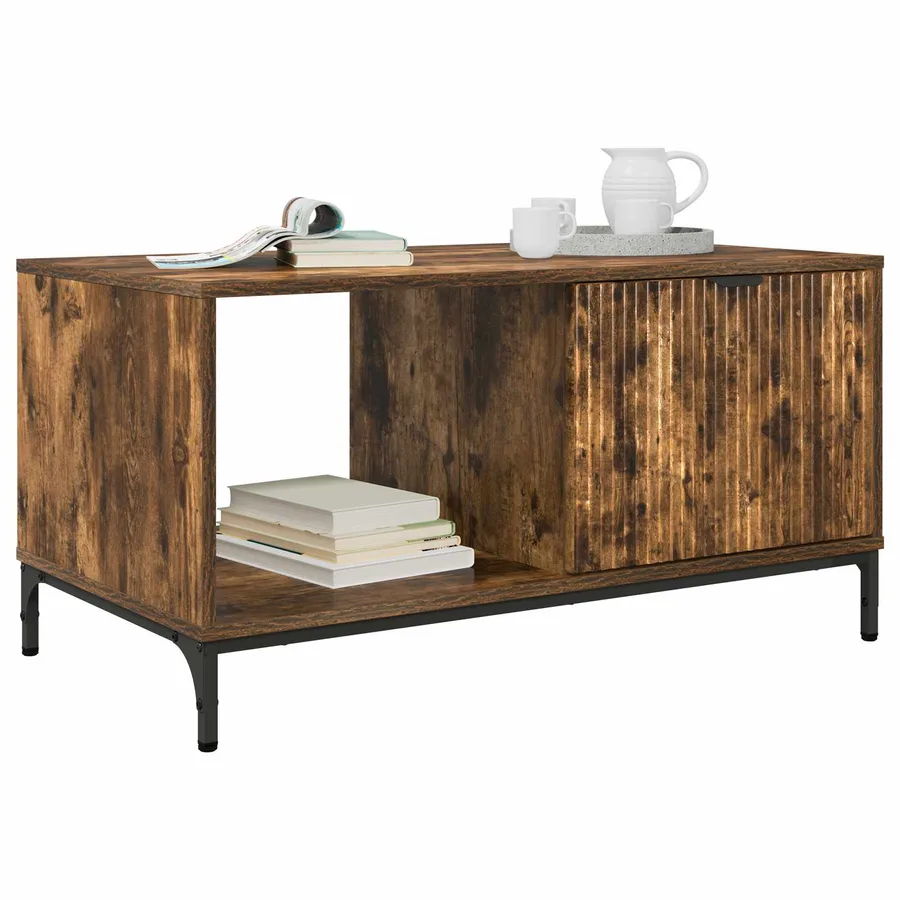 Table basse Chêne fumé 90 x 49 x 46 cm Bois d'ingénierie - 3