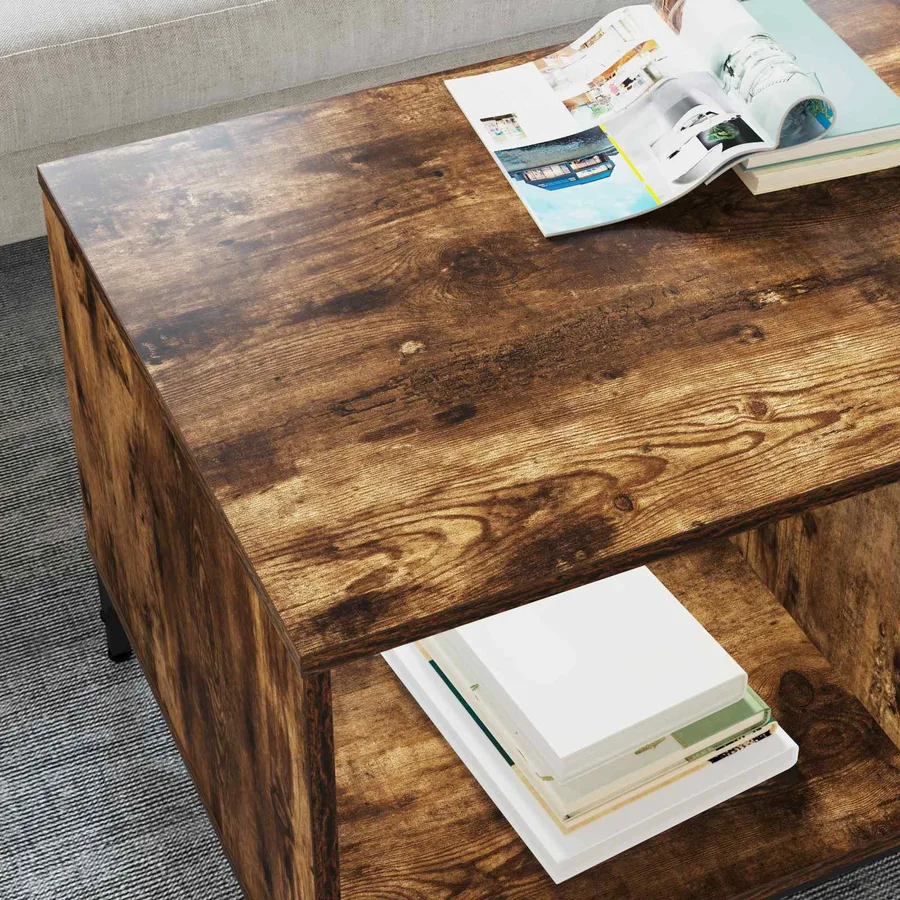 Table basse Chêne fumé 90 x 49 x 46 cm Bois d'ingénierie - 4