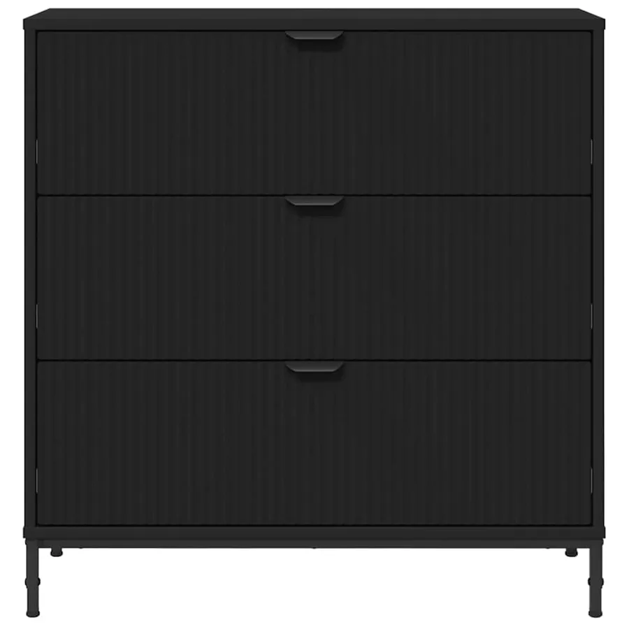 Buffet avec tiroir Noir 79,5 x 33 x 82 cm Bois d'ingénierie - 6