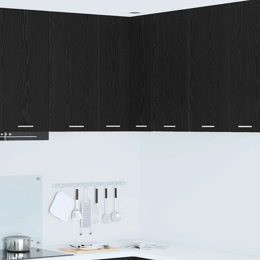 Armoire suspendue Chêne noir et Blanc 57 x 57 x 80 cm
