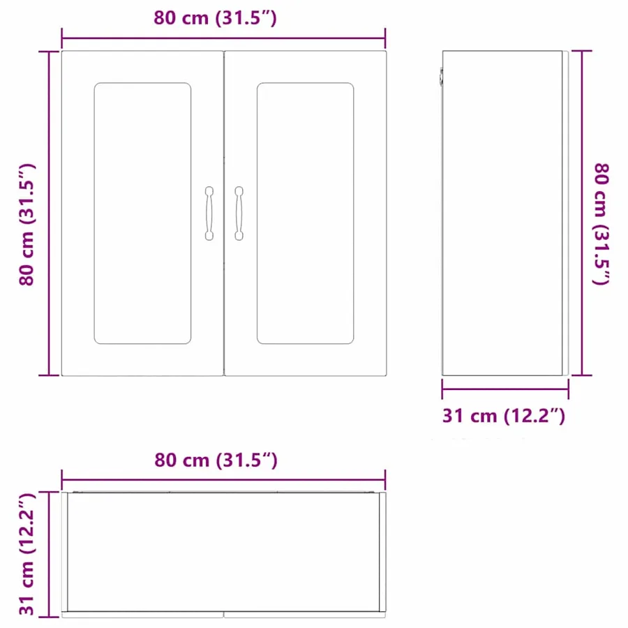Panneau de lave-vaisselle Kalmar Chêne Sonoma 80 x 31 x 80 cm - 12