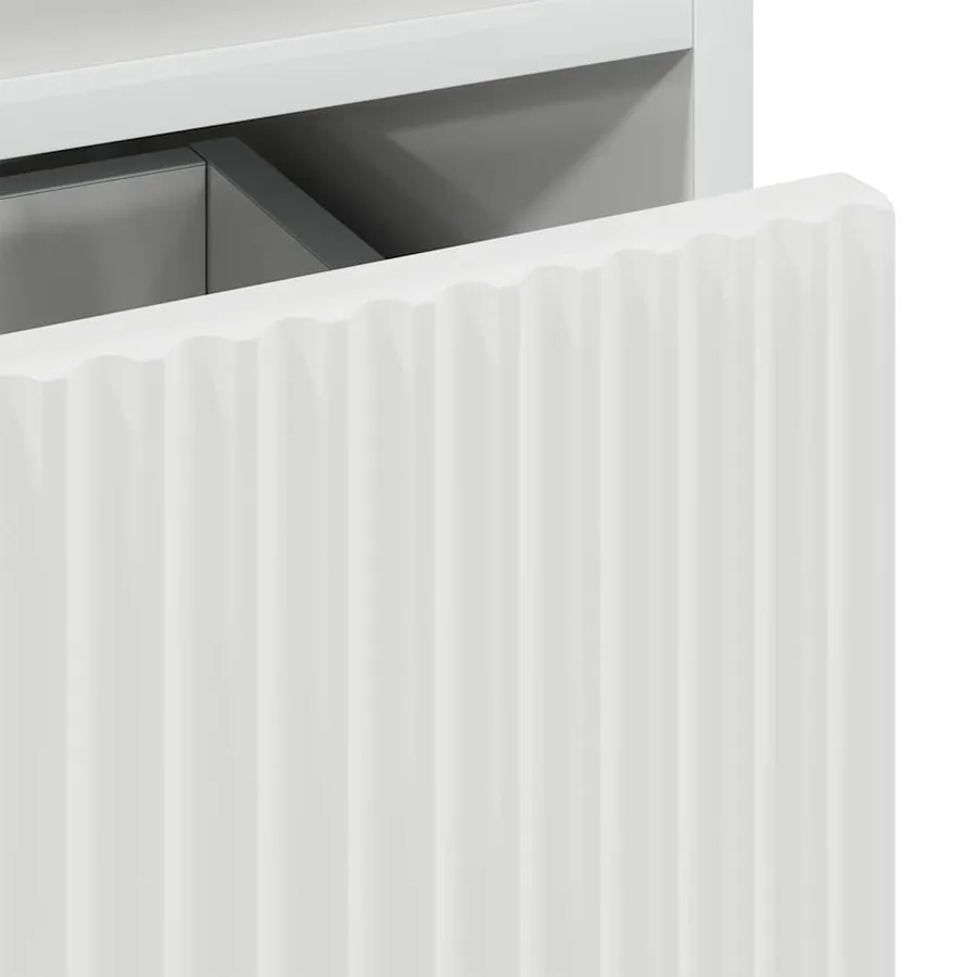 Cabinet de chevet avec tiroir Blanc brillant 49 x 36 x 61 cm - 11