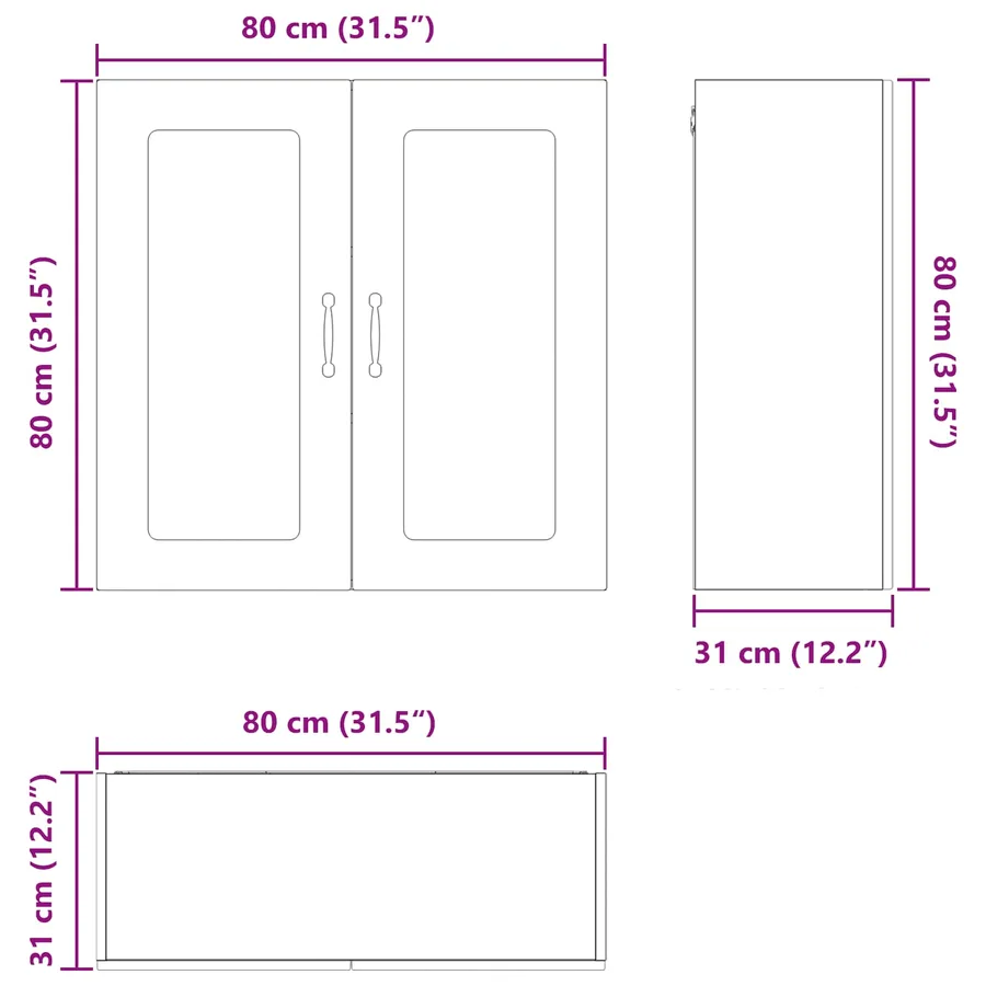 Panneau de lave-vaisselle Kalmar Chêne brun 80 x 31 x 80 cm - 12