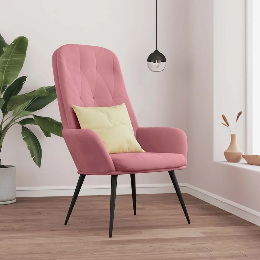 Chaise de relaxation Rose Velours