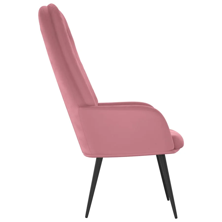 Chaise de relaxation Rose Velours - 4