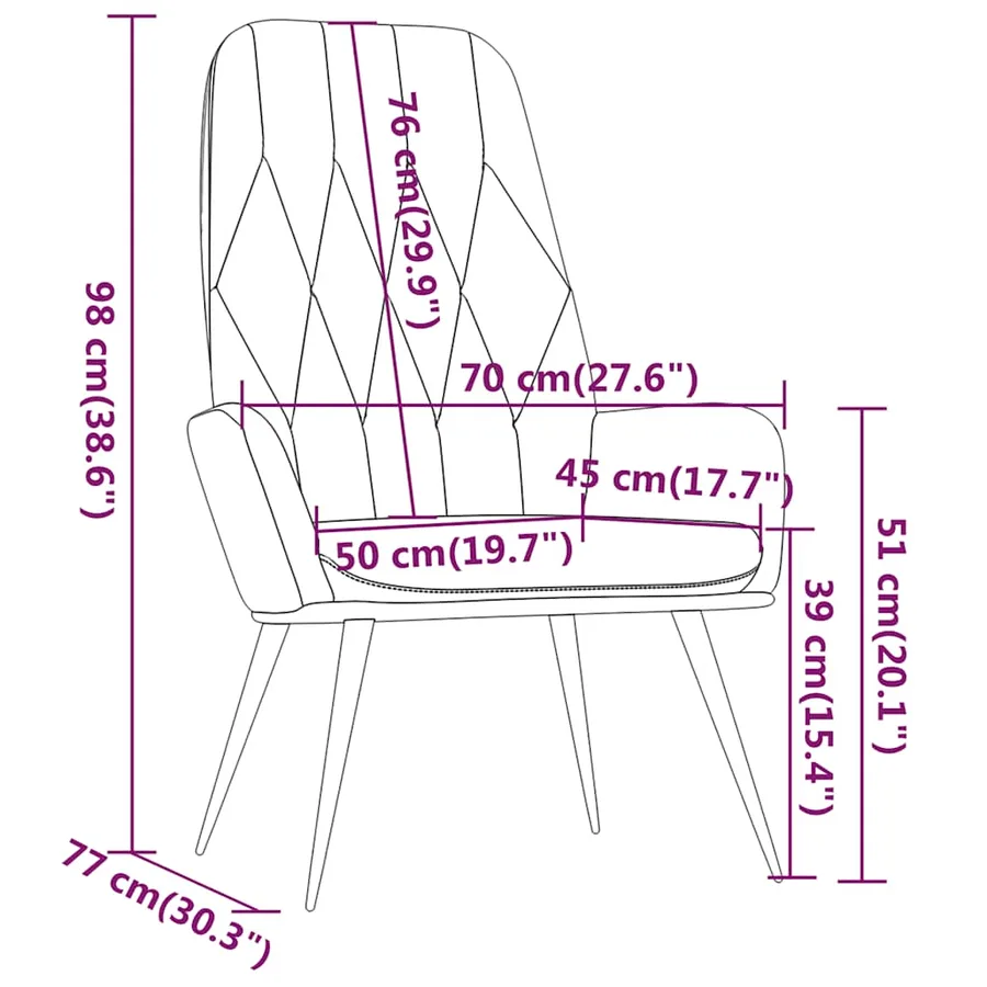 Chaise de relaxation Rose Velours - 8