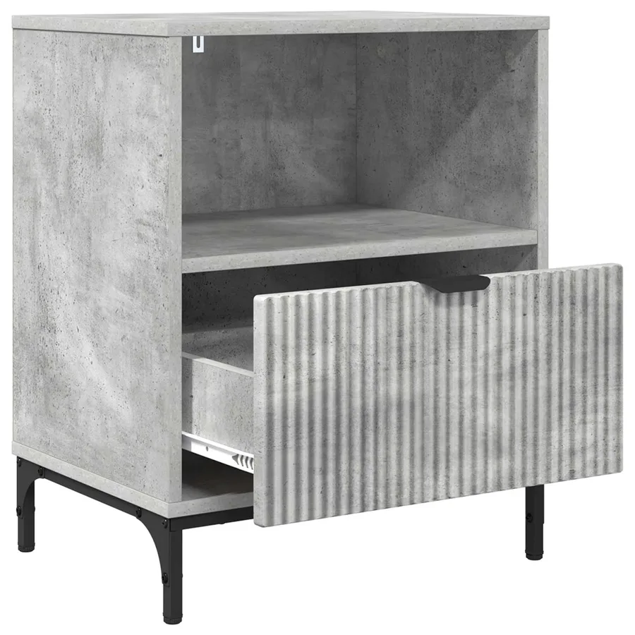 Cabinet de chevet Gris béton 49 x 36 x 61 cm Bois d'ingénierie - 5