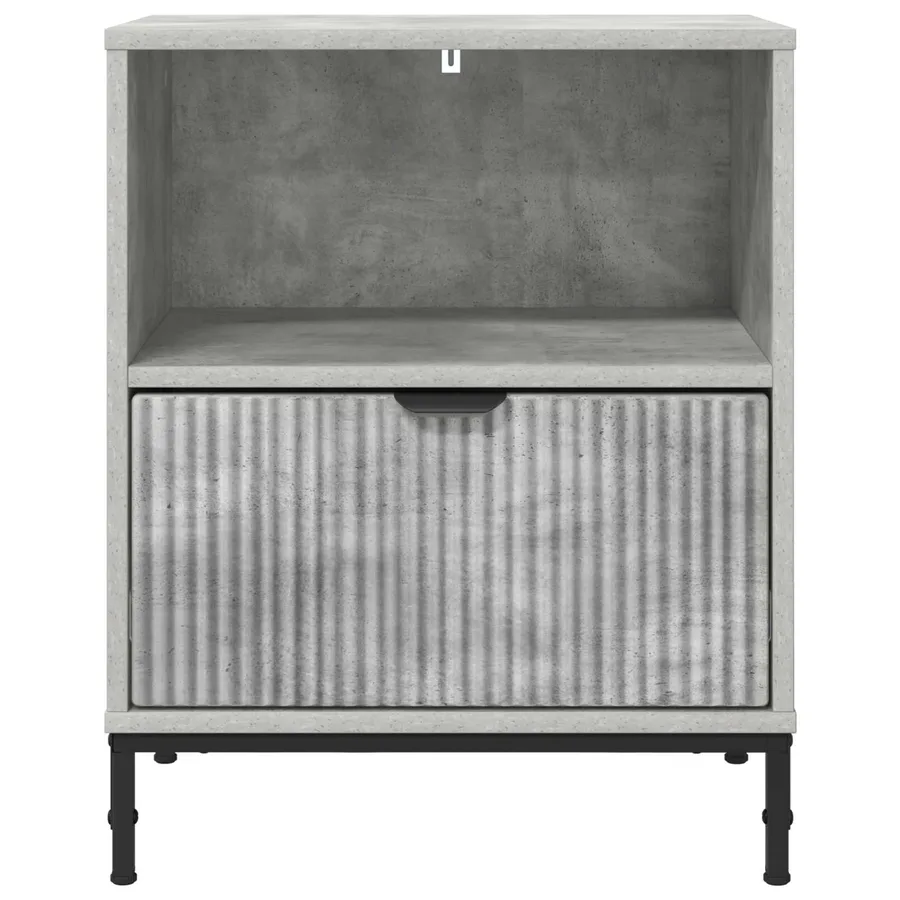 Cabinet de chevet Gris béton 49 x 36 x 61 cm Bois d'ingénierie - 6