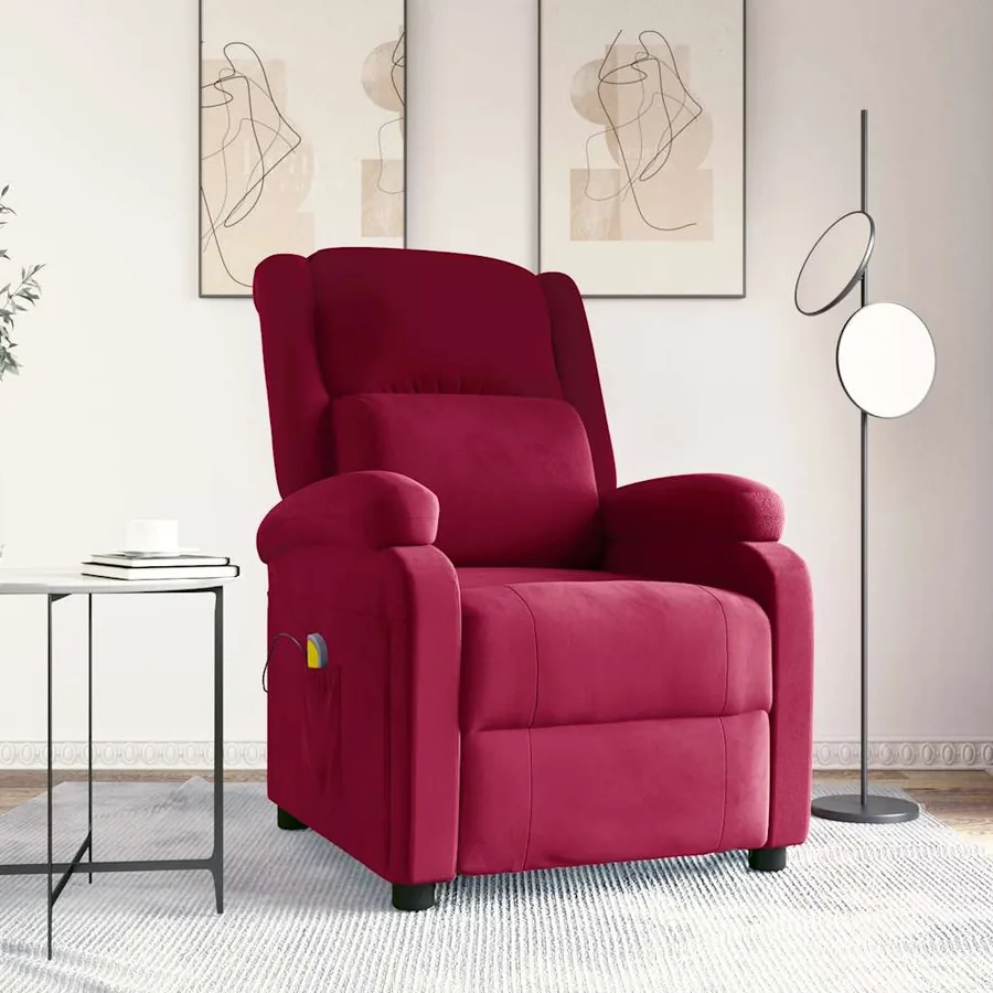 Fauteuil de massage Rouge bordeaux Velours