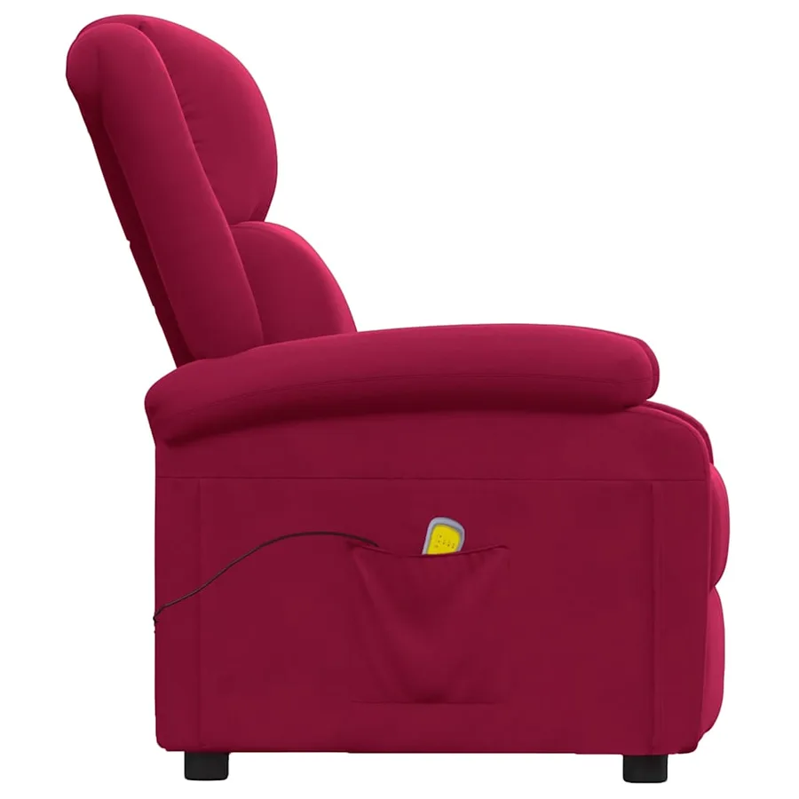 Fauteuil de massage Rouge bordeaux Velours - 4
