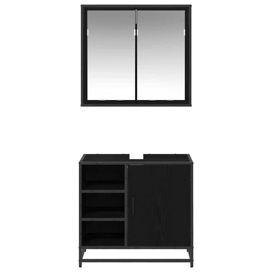 Ensemble de mobilier de salle de bain 2 pcs Chêne noir - 7