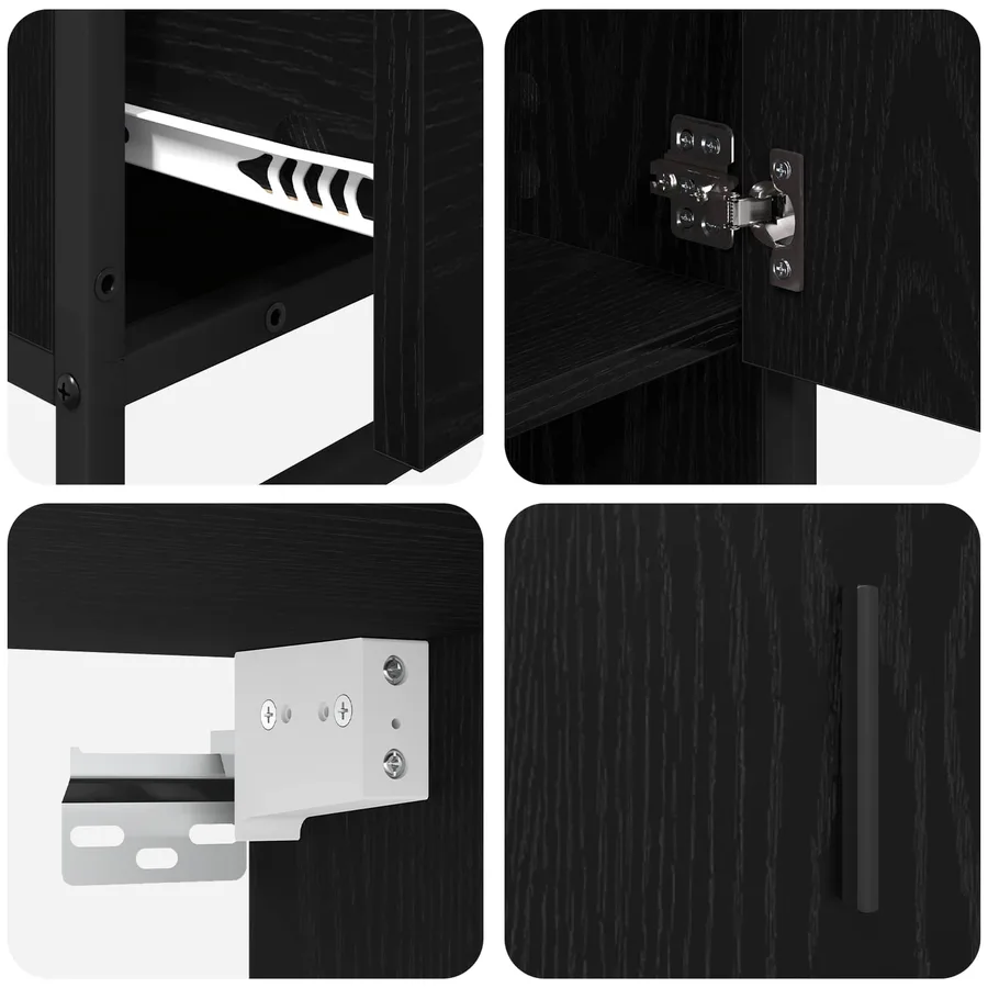 Ensemble de mobilier de salle de bain 3 pcs Chêne noir - 11