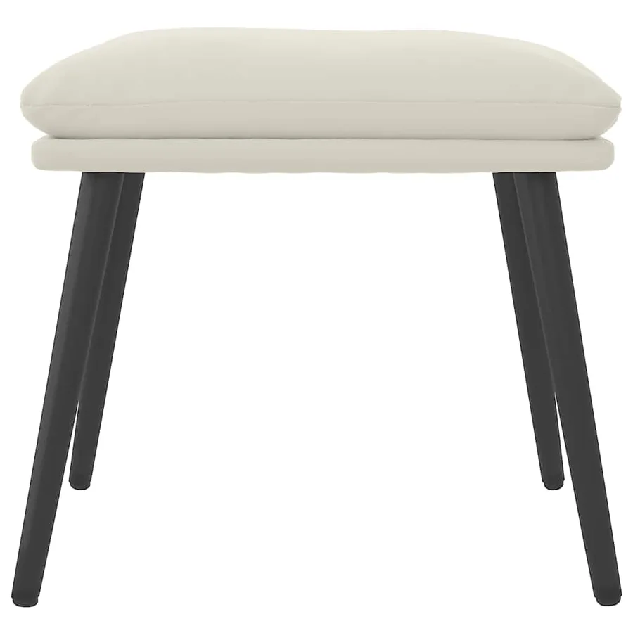 Repose-pied Blanc crème 45x29,5x35 cm Velours - 3