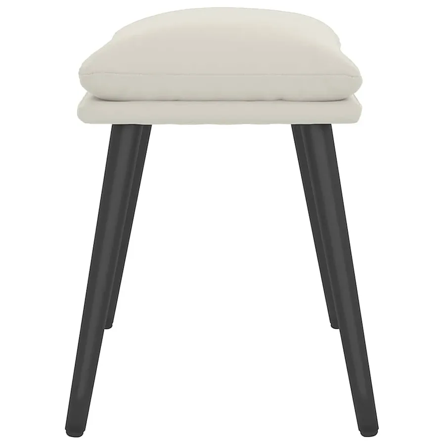 Repose-pied Blanc crème 45x29,5x35 cm Velours - 4