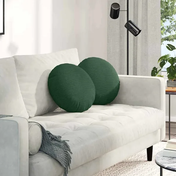 Coussins de siège 2 pcs Vert foncé Ø 40 cm