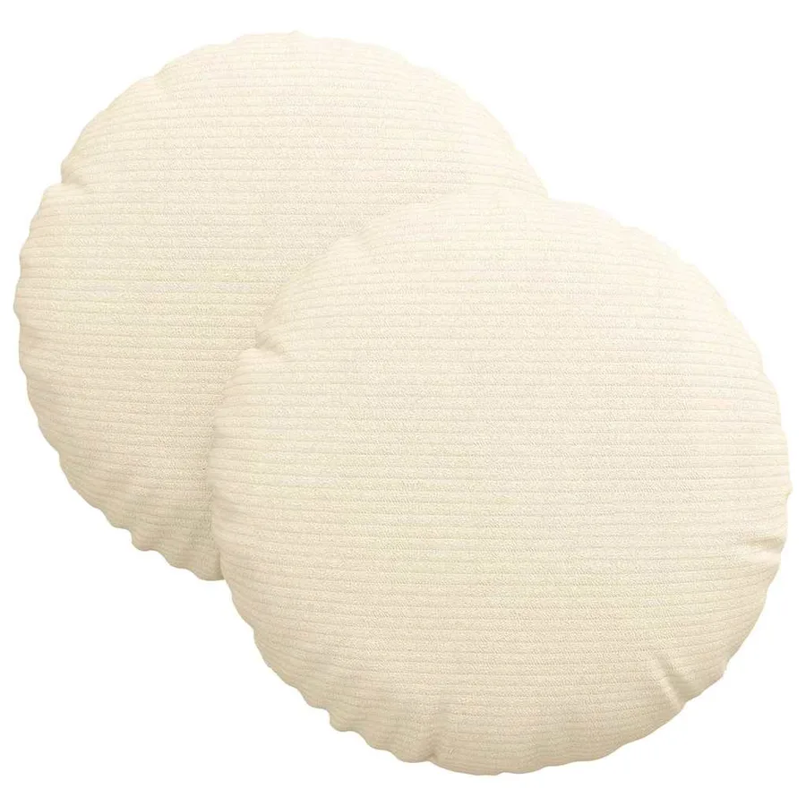 Coussins de siège 2 pcs Crème Ø30 x 13 cm - 2
