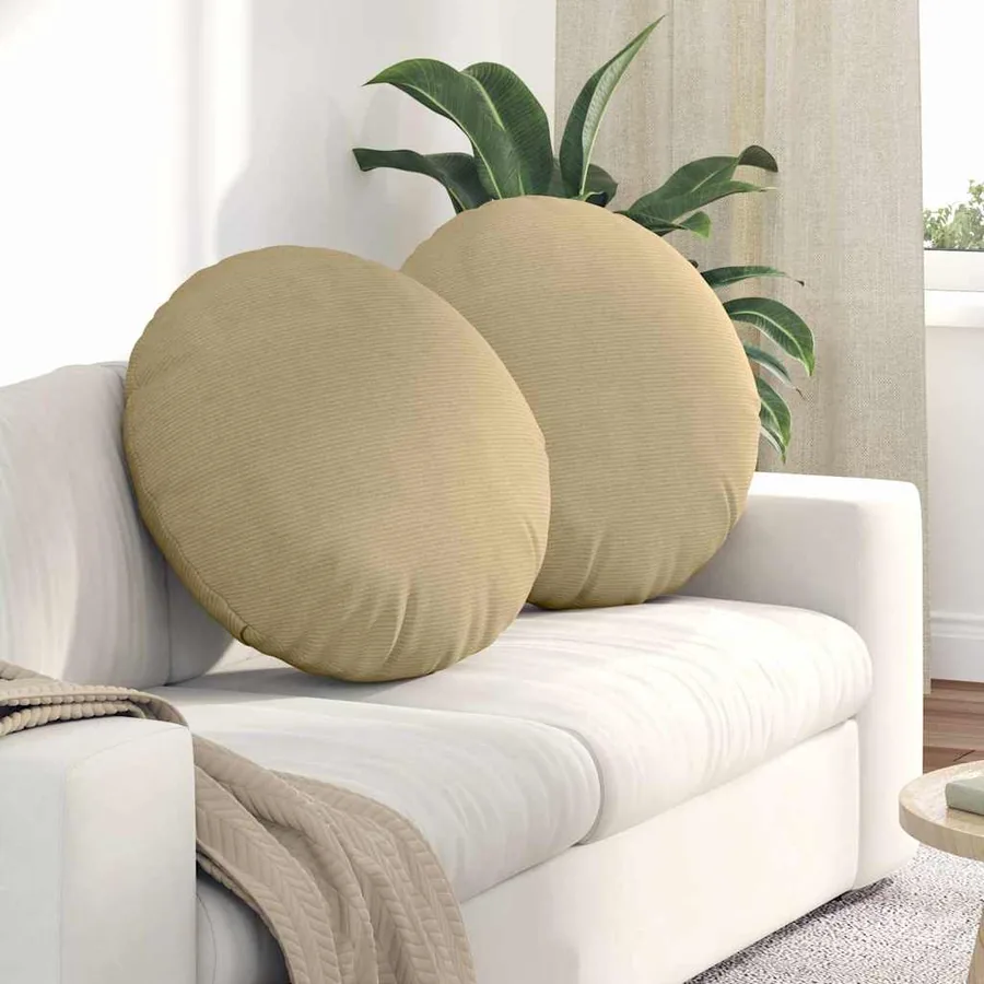 Coussins de siège 2 pcs Vert gris Ø60 x 21 cm