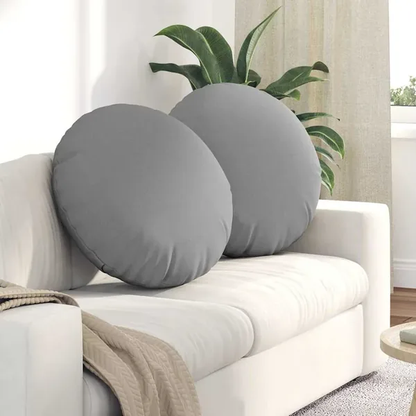 Coussins de siège 2 pcs Gris nuage Ø80 x 29 cm tissu