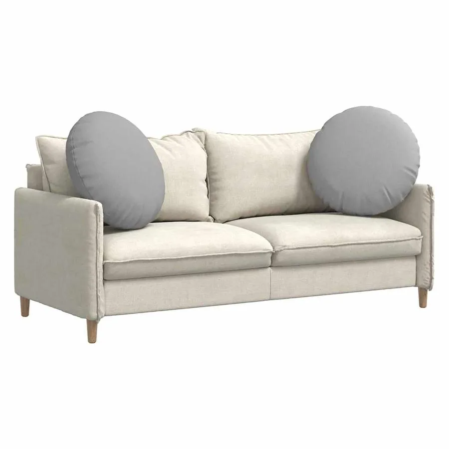Coussins de siège 2 pcs Gris nuage Ø80 x 29 cm tissu - 3