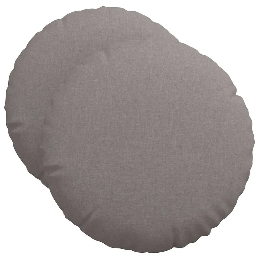 Coussins de siège 2 pcs Taupe Ø50 x 19 cm tissu - 2