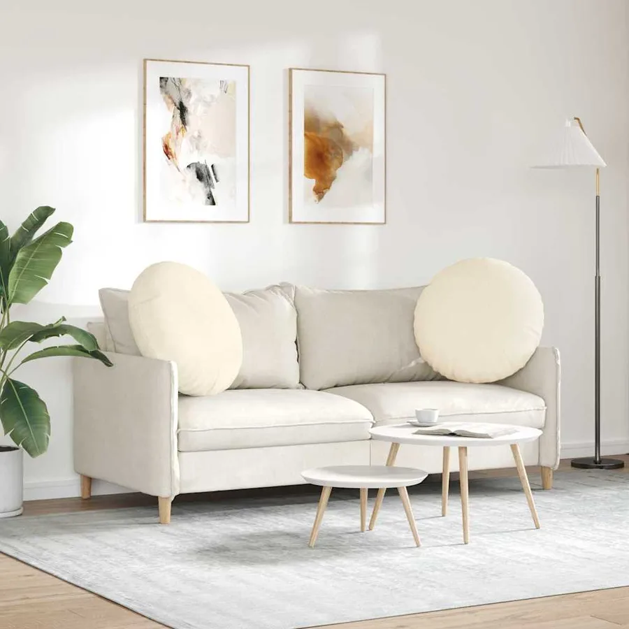 Coussins de siège 2 pcs Crème Ø60 x 21 cm - 4