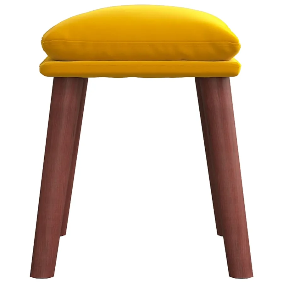 Repose-pied Jaune moutarde 45x29,5x35 cm Velours - 4