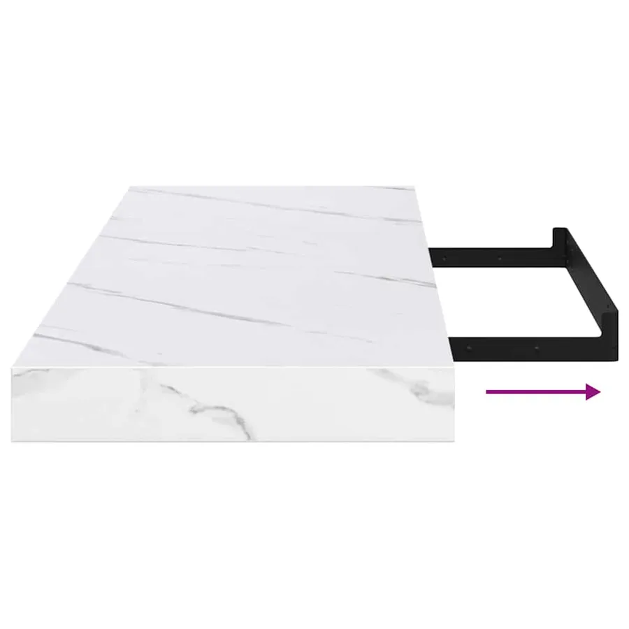 Étagère Murale 4 pcs Marbre blanc 80 x 23,5 x 4 cm - 13