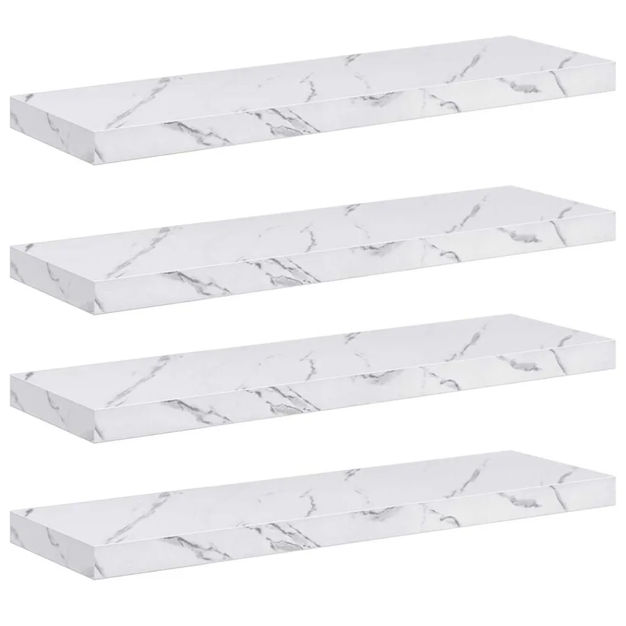 Étagère Murale 4 pcs Marbre blanc 80 x 23,5 x 4 cm - 2