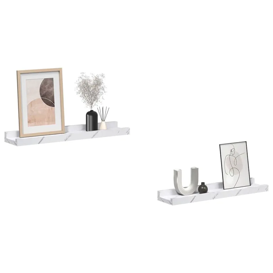 Étagère Murale Montage mural 2 pcs Marbre blanc 40 x 9 x 3 cm - 3