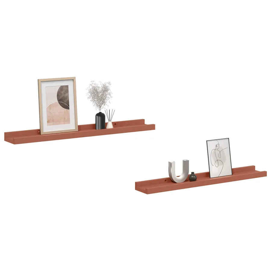 Étagère Murale Montage mural 2 pcs Rouge 60 x 9 x 3 cm - 3