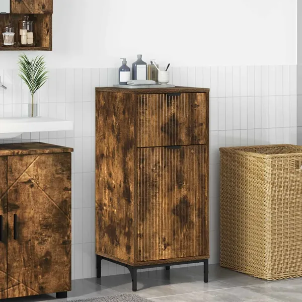 Cabinet de salle de bain Chêne fumé 39,5 x 36 x 88 cm