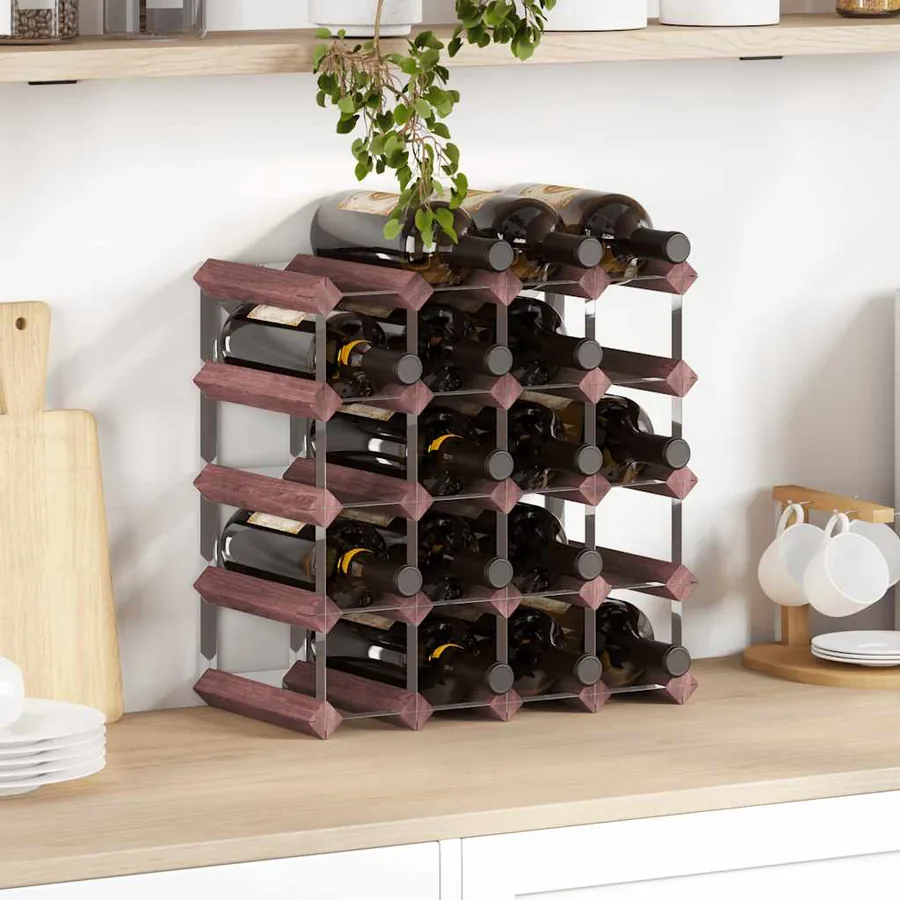 Casier à bouteilles pour 20 bouteilles Marron Bois pin solide