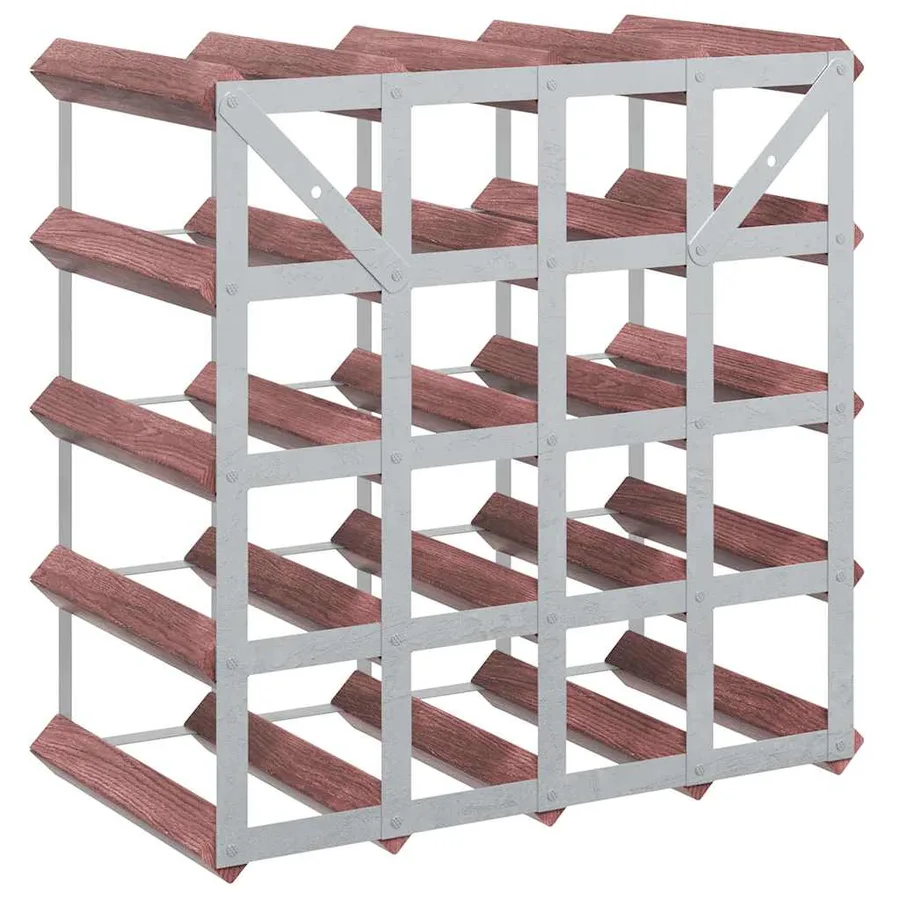 Casier à bouteilles pour 20 bouteilles Marron Bois pin solide - 7