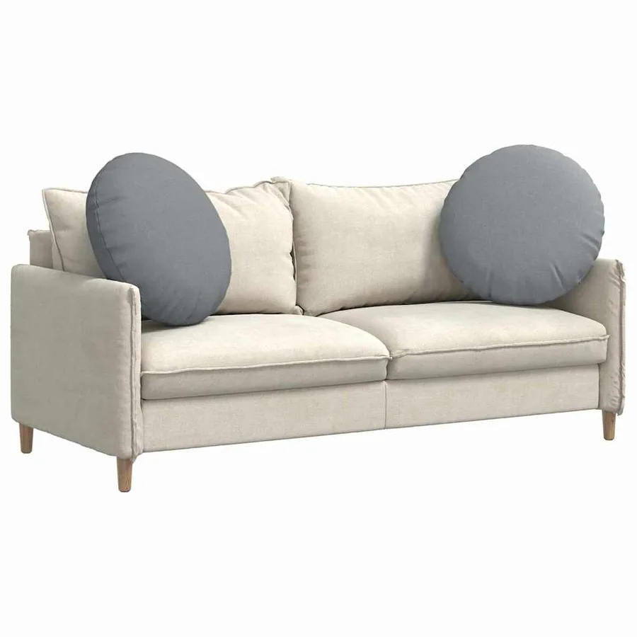 Coussins de siège 2 pcs Gris clair Ø60 x 21 cm tissu - 3