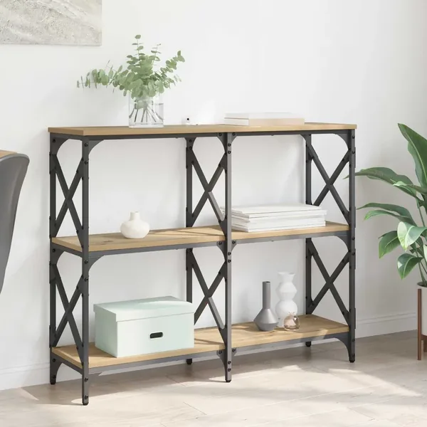 Table console Chêne artisanal 100 x 28 x 80,5 cm