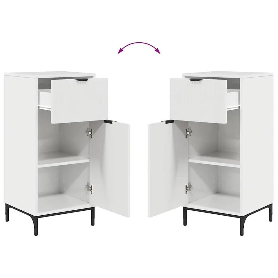 Ensemble de mobilier de salle de bain avec porte Blanc brillant - 12