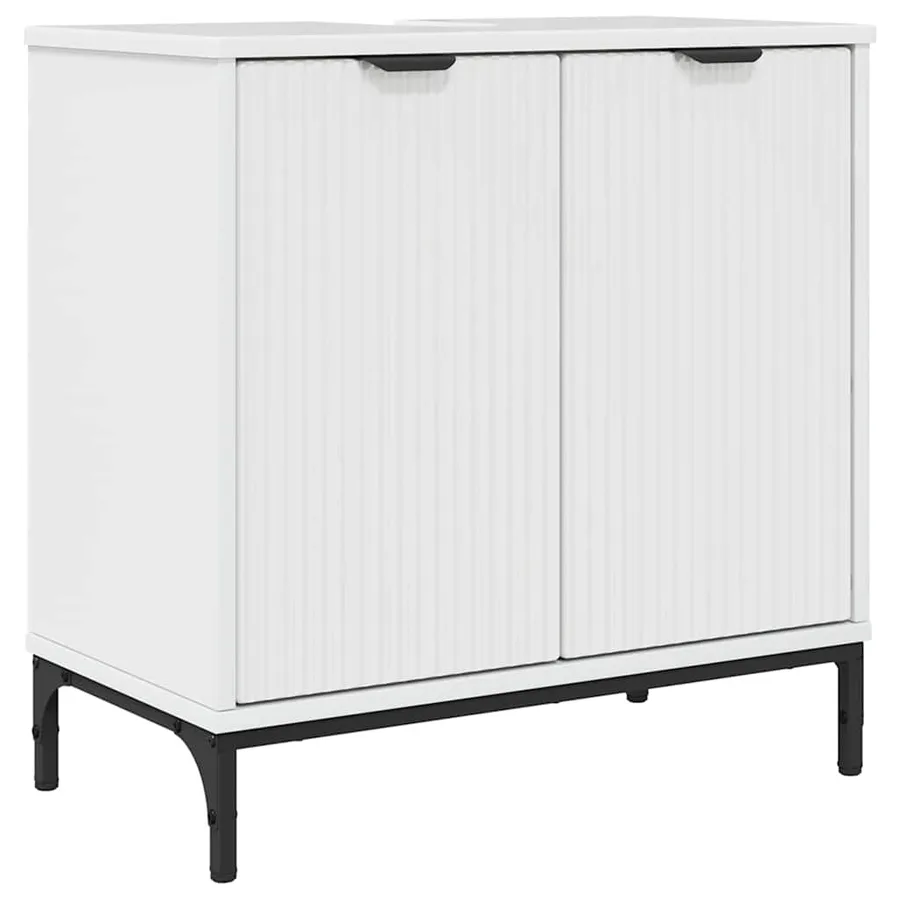 Ensemble de mobilier de salle de bain avec porte Blanc brillant - 5