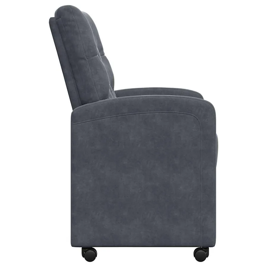 Chaises de Salle à Manger avec Roues 2 pcs Gris foncé Velours - 5