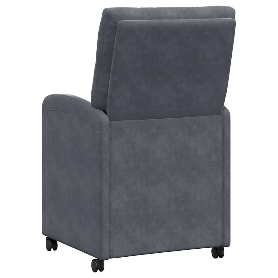 Chaises de Salle à Manger avec Roues 2 pcs Gris foncé Velours - 6