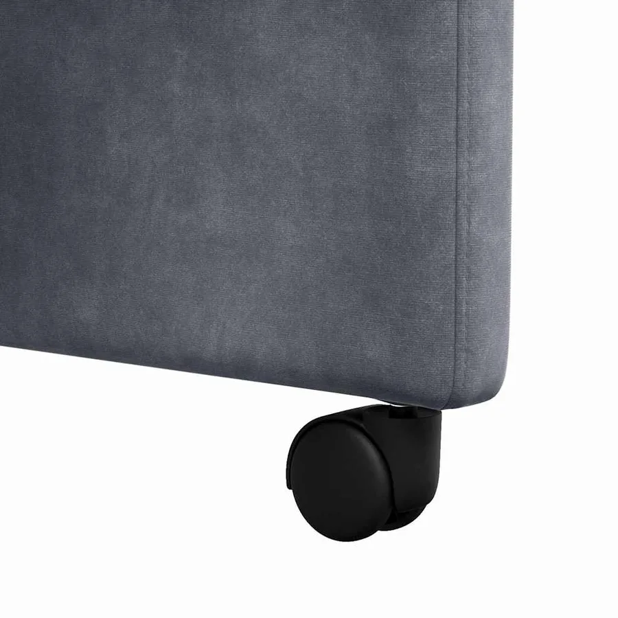 Chaises de Salle à Manger avec Roues 2 pcs Gris foncé Velours - 9