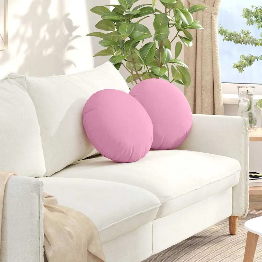 Coussins de siège 2 pcs Rose Ø40 x 13 cm tissu