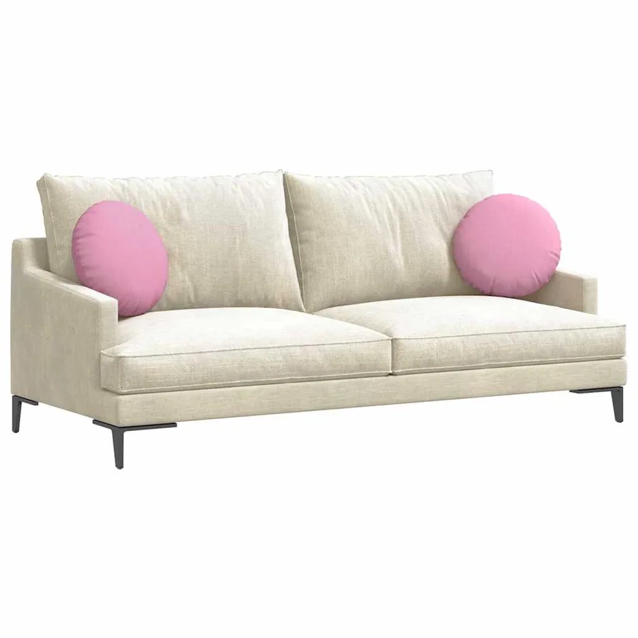 Coussins de siège 2 pcs Rose Ø40 x 13 cm tissu - 3