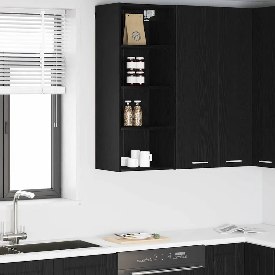 Armoire suspendue avec stockage Chêne noir 40 x 29,5 x 100 cm