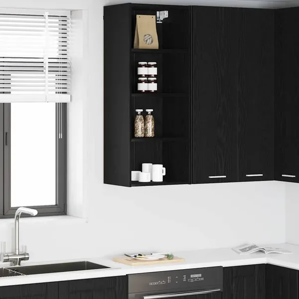 Armoire suspendue avec stockage Chêne noir 40 x 29,5 x 100 cm