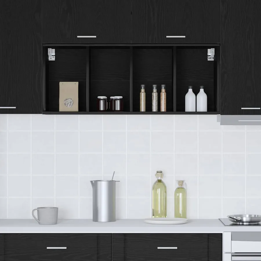 Armoire suspendue avec stockage Chêne noir 40 x 29,5 x 100 cm - 4