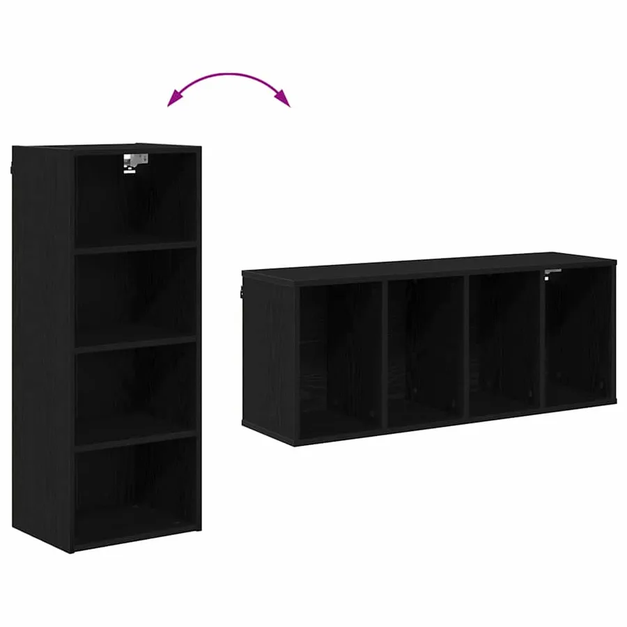 Armoire suspendue avec stockage Chêne noir 40 x 29,5 x 100 cm - 8