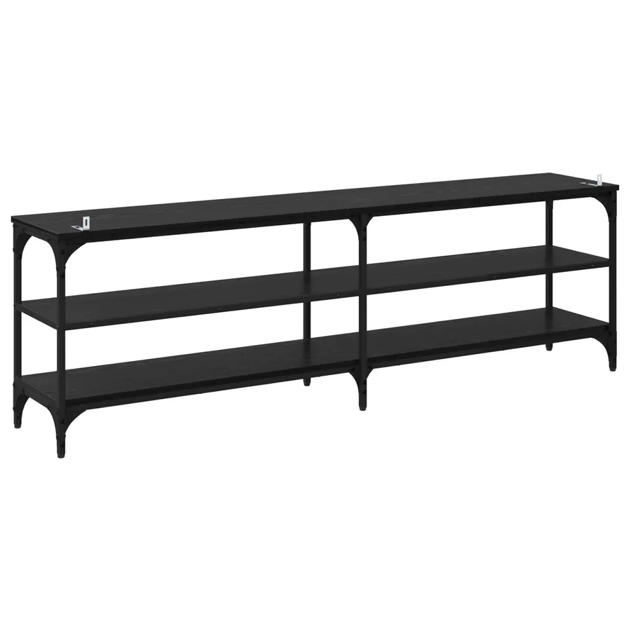 Meuble TV Chêne noir 160 x 30 x 50 cm Bois d'ingénierie et fer - 7