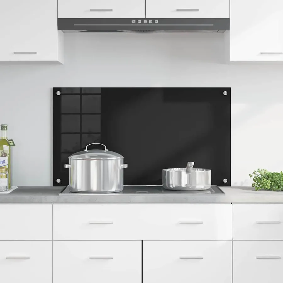 Crédence de cuisine Noir 90 x 50 cm verre trempé - 3